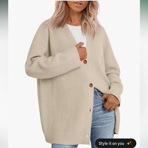 Women's Apricot Cardigan Sweater